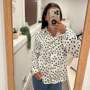 cabi polka dot blouse